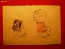 Plic circ.cu val.5 Lei UzFerd. si 25 Bani As.Soc.,stamp.albastra foto
