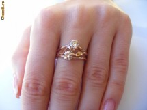 Inel aur rose 18K montura 2 BRILIANTE de cate 0.60 CARATE foto