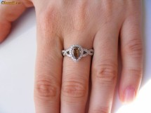 Inel setting designer cu 1.25ct DIAMANTE cognac si albe foto