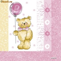 Set de 20 servetele Teddy Bear Pink foto