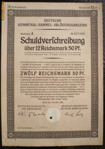 03. GERMANIA OBLIGATIUNE 12,5 REICHSMARK 1.11.1926 BERLIN foto