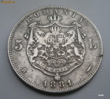 5 lei 1881 - DOMNUL - stare slaba - ieftin foto