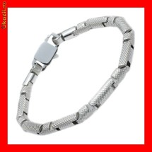 Bratara Otel Inox Model Cilindric Texturat Barbatesc BSS-199 foto