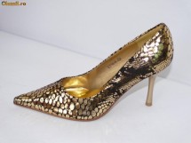 Pantofi de gala pentru femei ,aurii, toc inalt - (CHIARA 8815-8 gold) 40% REDUCERE foto