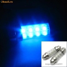 bec led C5W festoon sofit albastru leduri pozitie 8 leduri interior led-uri, becuri cu led foto
