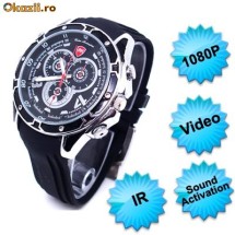 Ceas cu Camera Ascunsa,Functii Multiple,IR,Detectie la Sunet,8GB,Waterproof foto