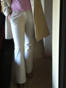 PANTALONI ZARA GROSI, CULOAREA UNTULUI, MARIME XS, ABSOLUT SUPERBI, USOR EVAZATI foto