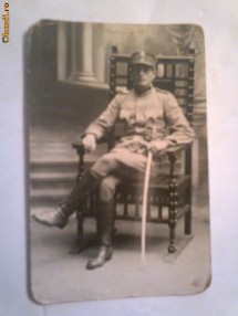 Fotografie Ofiter, 3 iulie 1918,  Dimensiuni 14 x 8 cm foto