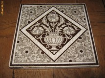 Placa ceramica Art Nouveau cca 1900 foto