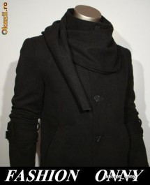 Palton barbatesc casual B104 Negru foto