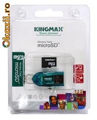 Card Kingmax Micro-SDHC 16GB + MicroSD Reader - Class 6 foto