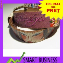 CUREA DIN PIELE ED HARDY - ROZ foto
