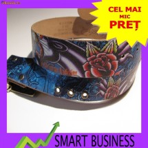 CUREA DIN PIELE ED HARDY - ALBASTRA foto