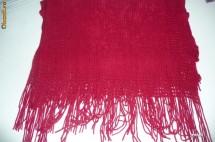SAL FOARTE MARE TIP PONCHO , MOHAIR FIN , BORDO foto