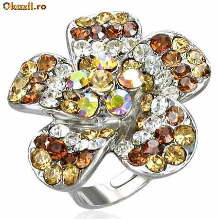 Inel fashion zirconiu marime libera - cod 323 foto mare