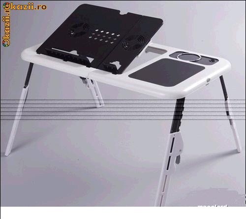 Masa pliabila laptop cu cooler, mousepad si suport pahar foto mare