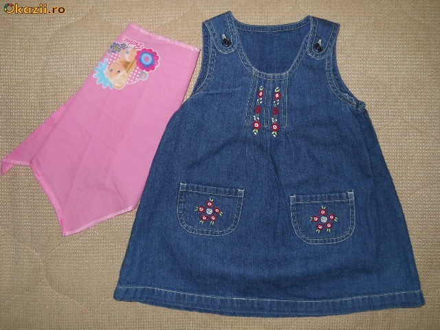 rochita blugi fetite MOTHERCARE 6/9 luni si baticut foto mare