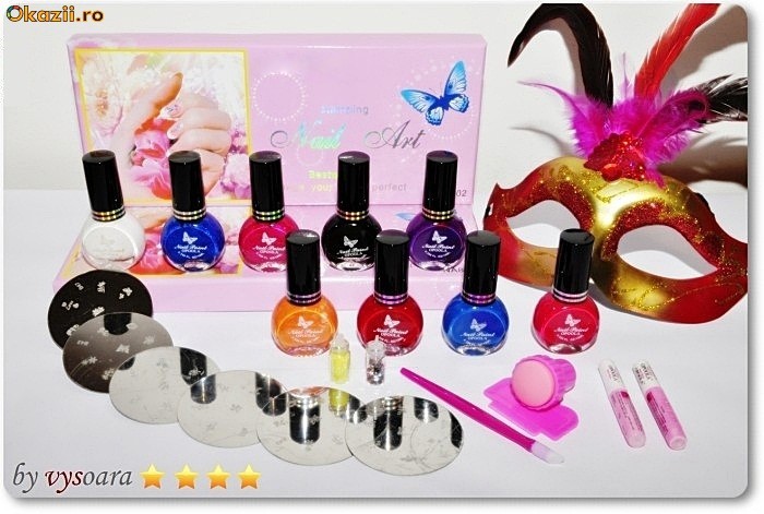 SET manichiura 22 piese (transport gratuit) KONAD GEN decor unghii  stampila si matrite foto mare