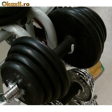 Set gantere 2 x 10kg =20kg din cauciuc.Transport la domiciuliu in Bucuresti. foto mare