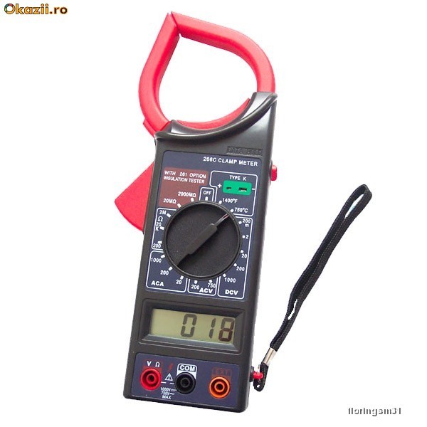 Cleste ampermetric digital (denumit si clampmetru) model DT266 foto mare