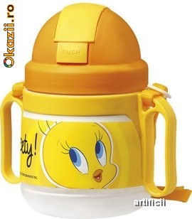 Bidon plastic cu manere 47,5cl TWEETY YELLOW foto mare
