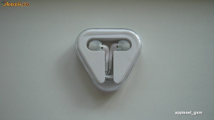 Casti in ear + microfon Apple iPhone 3G 3GS 4 4S iPod MP3 iTouch White foto mare