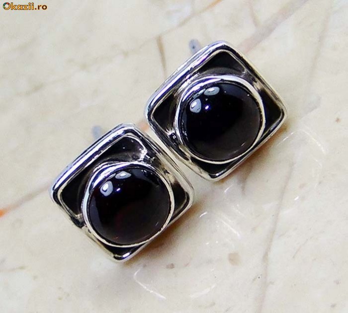 CERCEI ARGINT 925-GARNET-PROMOTIE DE PRIMAVARA foto mare