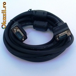 Cablu monitor VGA  dublu ecranat 5 metri foto mare