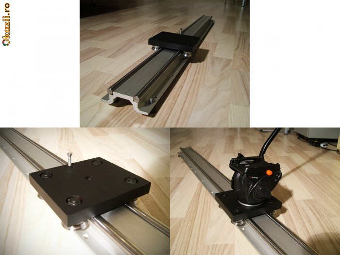 DOLLY SLIDER filmare DIY cu rulmenti - glisare foarte lina - 1m foto mare