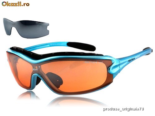 Ochelari ARTICA dama  barbati NOI CU SAC PROTECTIE cu intarituri si sistm de prindere lentile antiaburire interschimbabile snowboard moto bicicleta foto mare