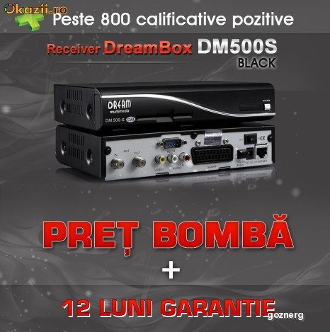 Dreambox DM500S DM 500 DM500 All Black *Super Oferta!! + Sharing 30 zile GRATUITE!!! foto mare