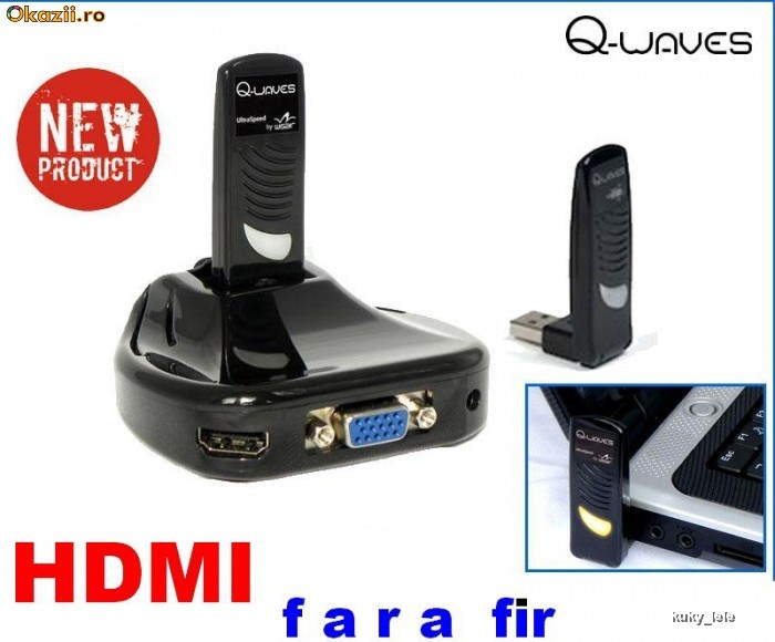 Vand Q-Waves USB la HDMI .Orice laptop se conecteaza la orice PLASMA / LCD foto mare