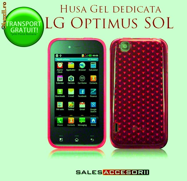 HUSA ROZ GEL - SILICON LG E730 OPTIMUS SOL - TRANSPORT GRATUIT foto mare