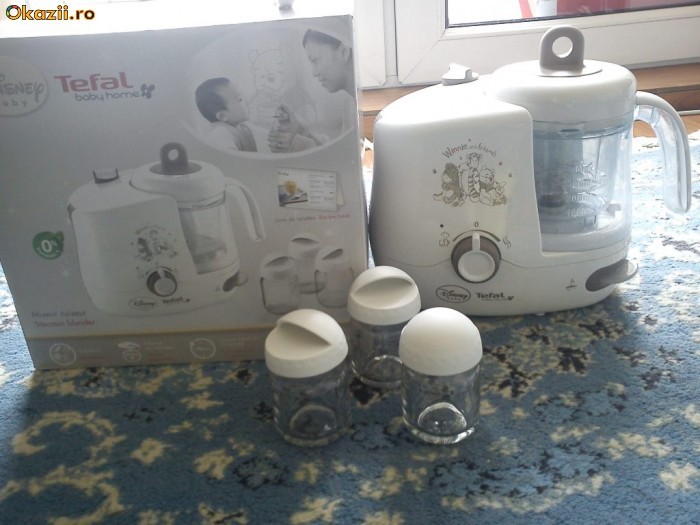 TEFAL Nutribaby Cook and Mix TD 7000 - aparat cu aburi pt prepararea hranei si mixer 2 in 1 - LICHIDARE! foto mare