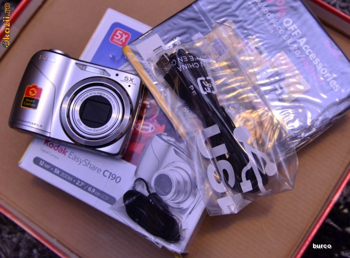 Kodak EasyShare C190 12mpx Aparat foto nou impecabil argintiu foto mare
