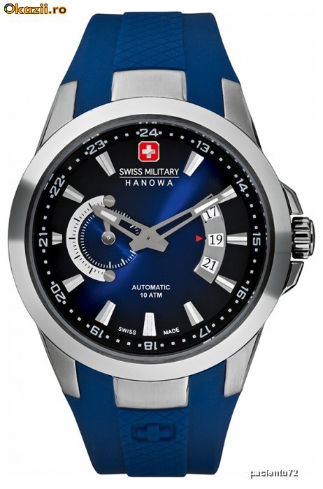 Ceas SWISS MILITARY HANOWA PREDATOR Automatic WR100M 27 Rubine Swiss Made foto mare