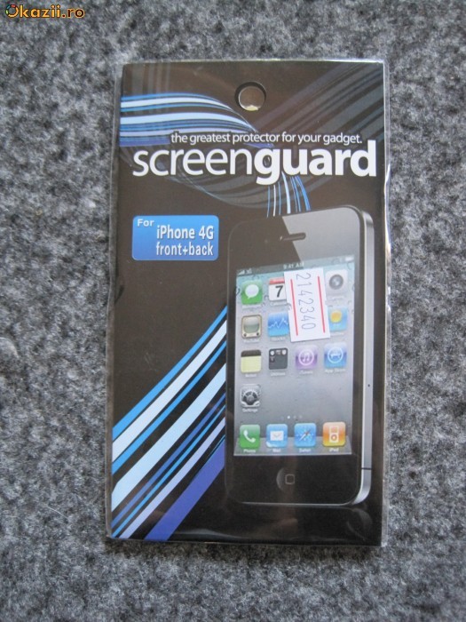 Folie protectie iPhone 4 (fata + spate + laveta) foto mare