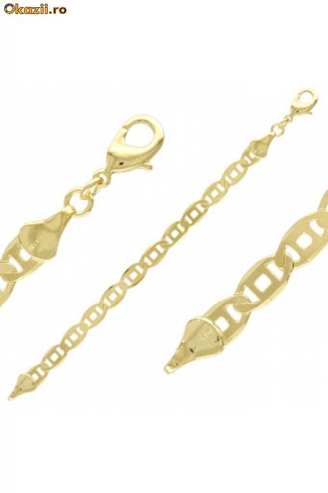 Bratara cu zale din inox placat cu AUR 18K 23-50943 foto mare