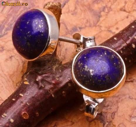Cercei argint .925 si Lapis Lazuli foto mare
