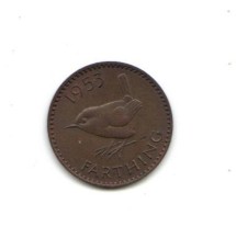 bnk mnd marea britanie farthing 1953 vf foto